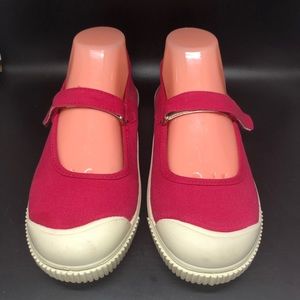 Keen Red Pink Mary Jane Canvas 100% Vulcanized Rubber Sole Shoes US 6